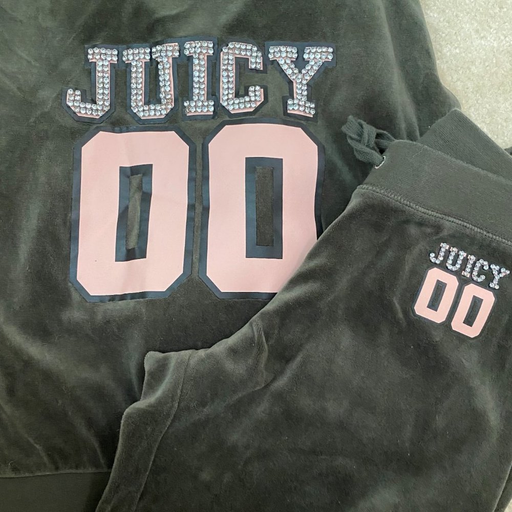 Juicy Couture Black Label Tracksuit Matching Set (Pants & Jacket)Dark Green/Grey